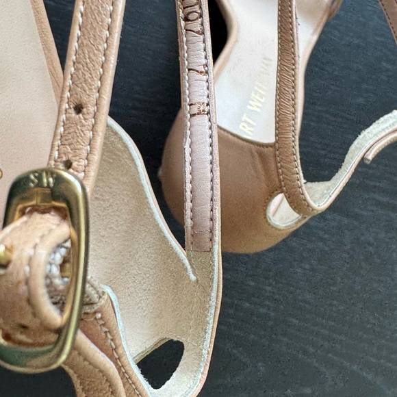 Stuart Weitzman Tan Heeled Sandals with Ankle Strap - Picture 6 of 6
